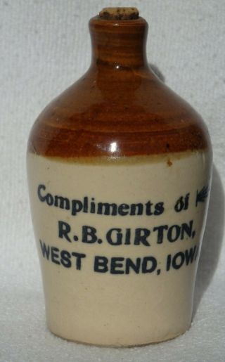 West Union,  Iowa Miniature Advertising Jug,  R B Griton General Store 1905 Era,