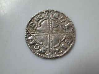 Denmark/england,  anglo - saxon 11 century silver penny,  Cnud.  Coin is glued 2