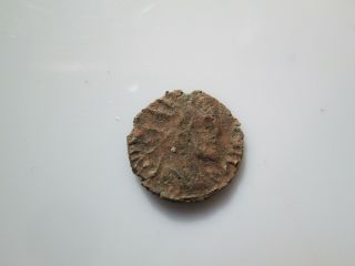 England,  Roman,  Extremely Small 11mm,  0,  66g Bronze Coin,  Counterf.  Of The Period
