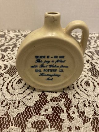 Vintage Uhl Pottery Believe It Or Not Christmas Canteen Mini Jug