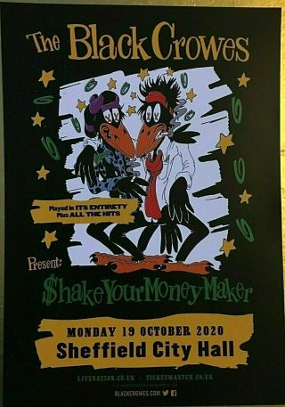 The Black Crowes Tour 2020 Shake Your Money Maker Double Sided Flyer Sheffield 2