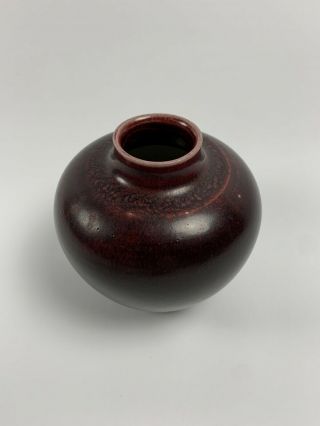 Vtg Stoneware Vase By Kresten Bloch For Royal Copenhagen Oxblood glaze 1969 - 74 2