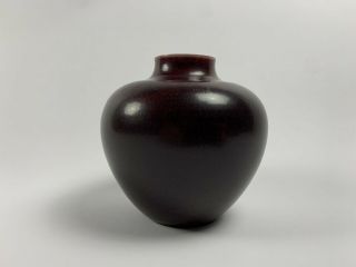 Vtg Stoneware Vase By Kresten Bloch For Royal Copenhagen Oxblood glaze 1969 - 74 3