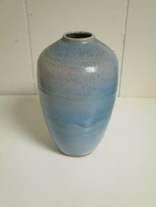 Ben Owen Pottery Shop Seagrove North Carolina Pottery Blue 8 1/2 " Vase