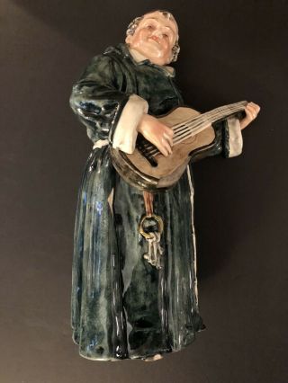 Friar Playing Guitar Figurine Royal Dux Bohemia E Crown 1891 - 1912 Mark