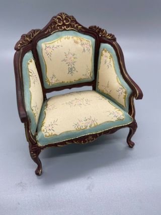 Dollhouse Miniatures 1:12 Bespaq Chair With Painted Upholstery