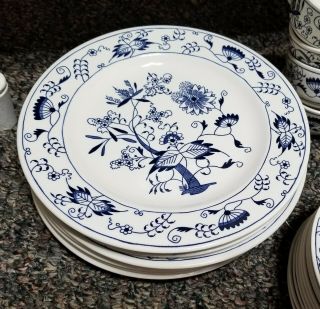 Vintage Royal China DOORN Blue Onion 41 Piece Set Plate Bowl S/P Sugar Creamer 3