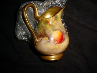 Royal Worcester Fruit Creamer Jug - Hand Painted Fruit - Signed By Ricketts