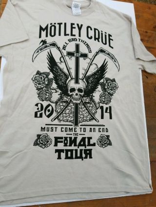 2014 Motley Crue All Bad Things Final Tour T - Shirt Size Adult Medium Gildan