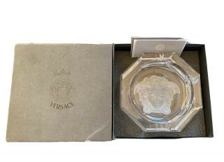 Versace By Rosenthal,  Nib " Medusa Crystal " Ashtray,  6 1/4 Inch.  Stunning