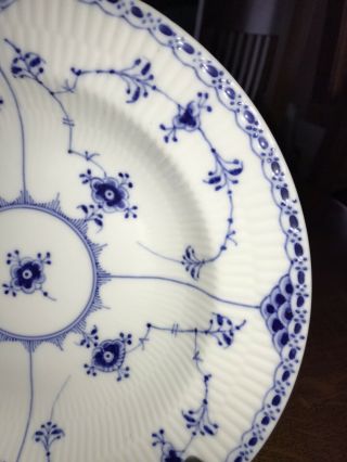 Set of 4 Royal Copenhagen Blue Fluted Half Lace Large Rimmed Soup Bowls 565 3