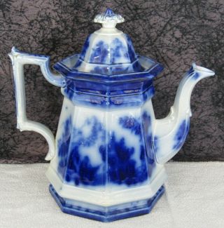 Antique Staffordshire Flow Blue Formosa Ironstone Coffee Pot Or Teapot