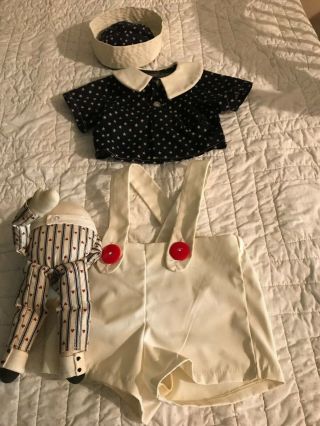 Gloria Franks Goose Creek Outfit Raggedy Andy For Barefoot Teddy 25 - 26 " W/doll