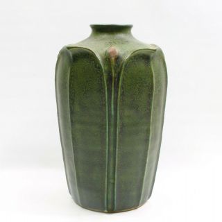 The Arts And Clay Co.  Grueby Design Pottery Matte Green Vase Crafts Jeremick
