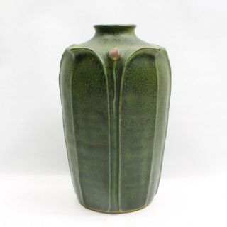 The Arts and Clay Co.  Grueby Design Pottery Matte Green Vase Crafts Jeremick 3