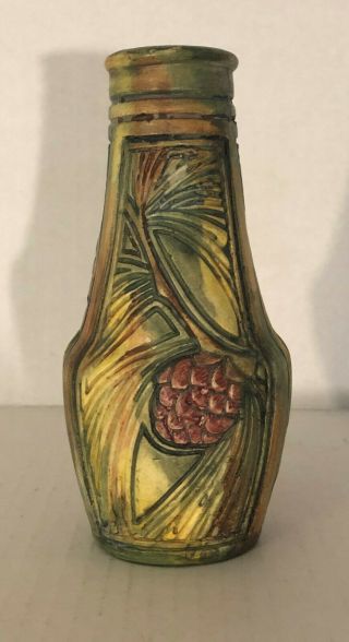 Weller Flemish Vase With Pinecones Very Crisp And