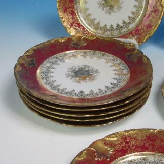 Ch Field Haviland GDA Limoges - Red Gold - 12 Bread Dessert Plates - 6¼ inches 3