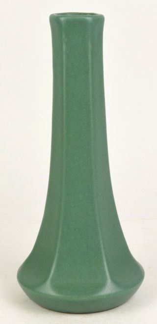 Zanesville Stoneware Arts And Crafts Matte Green 11 " Tall Vase Shape Number 36