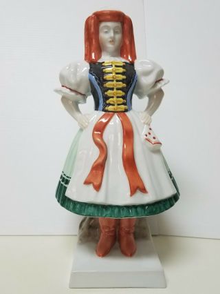 Rare Vintage Herend Hungarian Folk Dress Woman Figurines Porcelain 5447