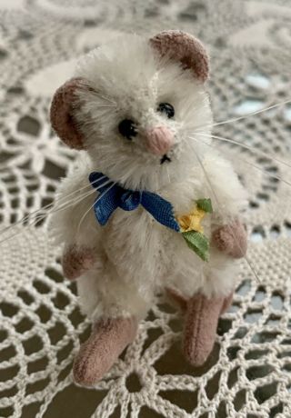 Deb Canham Cuthbert White Mohair Mouse Mini Mices Mice So Cute No Res