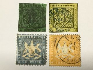 Old Stamps Wurtemberg X 4
