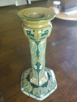 Buffalo Pottery Deldare Ware 9 " Candle Stick Vintage And Very Rare