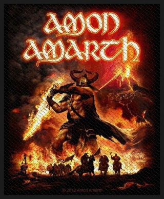 Official Licensed - Amon Amarth - Surtur Rising Woven Sew - On Patch Metal Viking