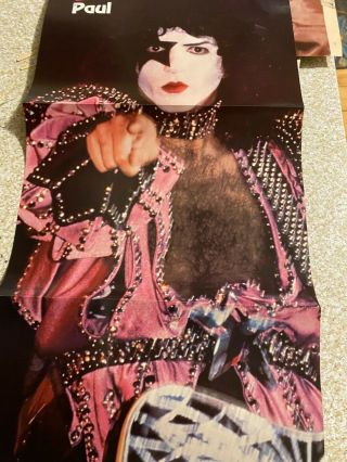 Paul Stanley,  Kiss,  Andy Gibb,  Double Three Page Vintage Centerfold Poster