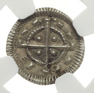 Hungary.  Bela Ii,  1131 - 41,  Silver Denar,  Ngc Ms63