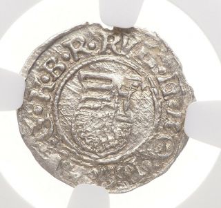 Hungary.  Rudolf Ii,  Silver Denar,  1585 - Kb,  Ngc Ms63