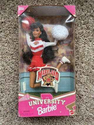 1996 University Of Maryland Cheerleader African American Barbie Doll Nrfb