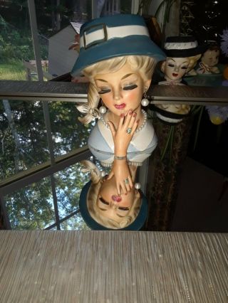 Lady Head Vase Vintage 5 1/2 " Stunning From Top To Bottom