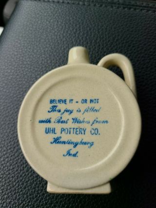 Uhl Pottery Believe It Or Not Christmas Canteen Mini Jug Lettering