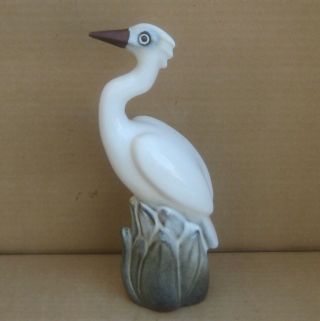Howard Pierce White Crane Egret Heron California Pottery Bird Mid - Century Modern
