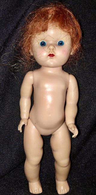 Sweet 8” Vintage Vogue Ginny Doll Strung Painted Lash Short Red Hair