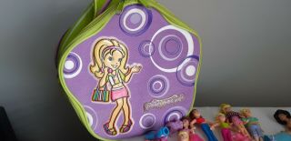 Polly Pocket Zippered Carrying Case Bag With Dolls Clothes Random Accessories