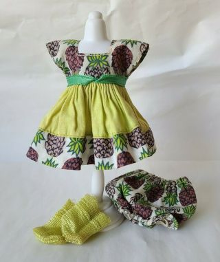 Vintage 1950s Vogue Ginny Doll Rare My Tiny Miss Pineapple Dress Medford Tag 41