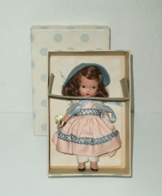 Vintage Bisque Nancy Ann Storybook Doll 114 Over The Hills Box Tag & Booklet