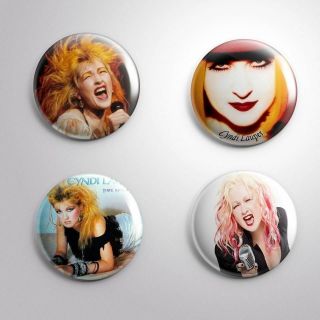 4 Cyndi Lauper - Pinbacks Badge Button Pin 25mm 1