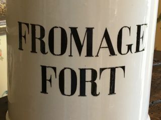 French Sarraguemines White Ironstone Pottery Fromage Fort Jar Container Provence 3
