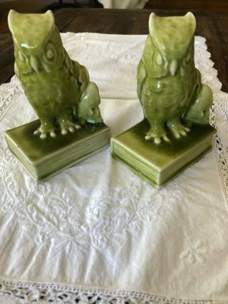Antique Rookwood Owl Pair Book Ends Or Paper Weights 2655 1946
