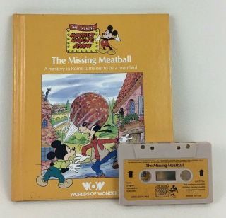 Talking Mickey Mouse Show The Missing Meatball Book & Tape Worlds Of Wonder
