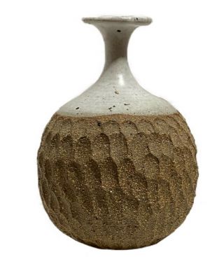 Robert Maxwell Signed Rare Mid Century Glazed Pottery Stoneware Weed Pot
