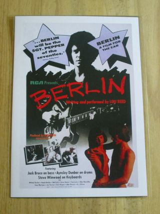Lou Reed : Berlin Album Promo Poster A4 Glossy Repo Poster