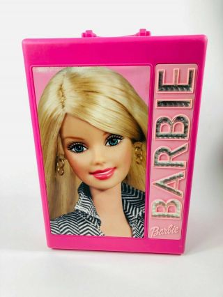 Barbie Doll Trunk Carrying Case 2002 Mattel Pink Hard Plastic Toy Storage