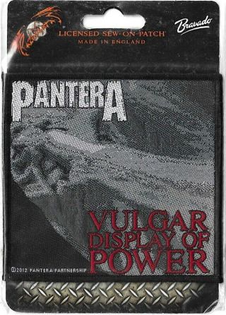 Official Merch Woven Sew - On Patch Metal Rock Pantera Vulgar Display Of Power