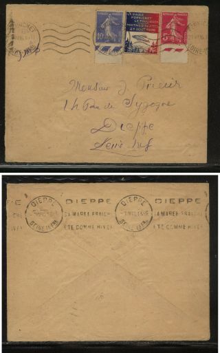 France Airmail Label Cover 1936 Kl0611
