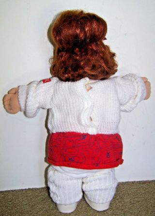 Cabbage Patch 1986 Doll with Red Hair Brown Eyes Sweater Red Skirt Leg Warmers 2