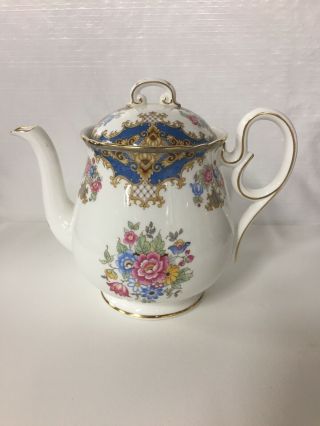 6” Fine Bone China Teapot Made In England By Shelley And Marked Sheraton 13291