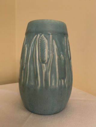 Rookwood Pottery Blue/green Cattail Ceramic Vase 2592